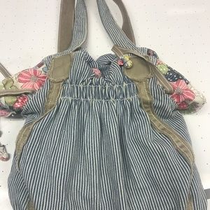 Thirty-One Railroad Denim Cinch-Top Bucket Bag